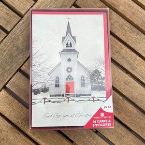 Old box of hallmark Christmas cards, 16 cards and envelopes